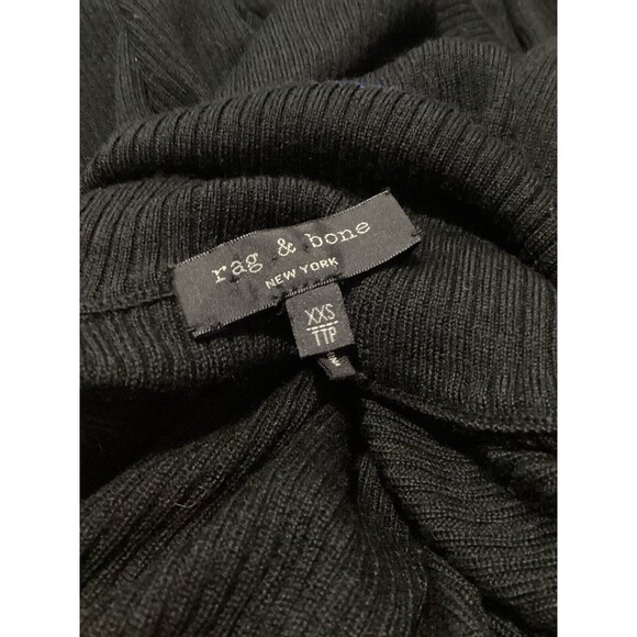 Rag & Bone Merino Wool Blue Black Colorblock Turtleneck Knit Sweater XXS - Picture 6 of 7